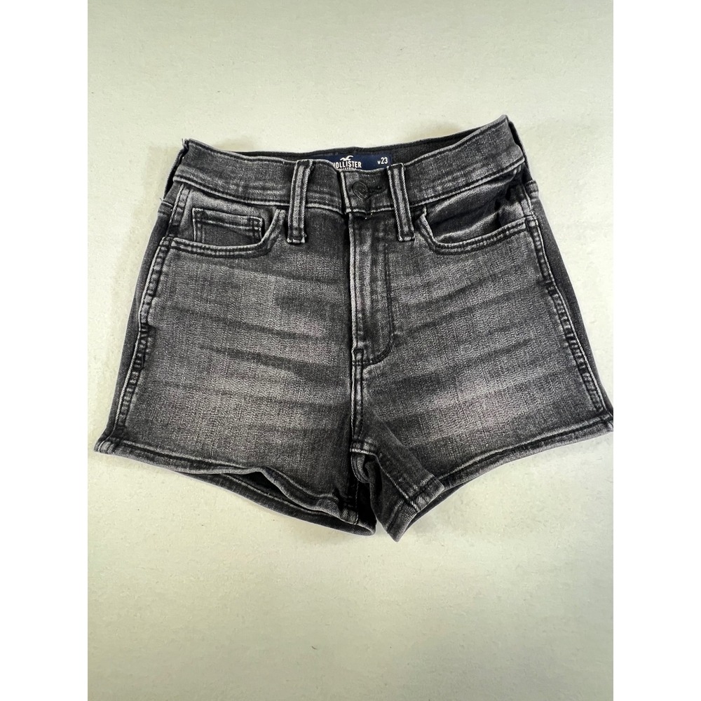 Hollister High Rise Short 3 Inch Faded Black Denim W23 Size 00 Soft Stretch